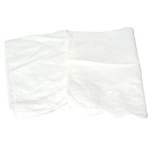 Vintage Dresser Scarf Set of 2 White Bows Dots 21" x 13" Embroidered Rectangle